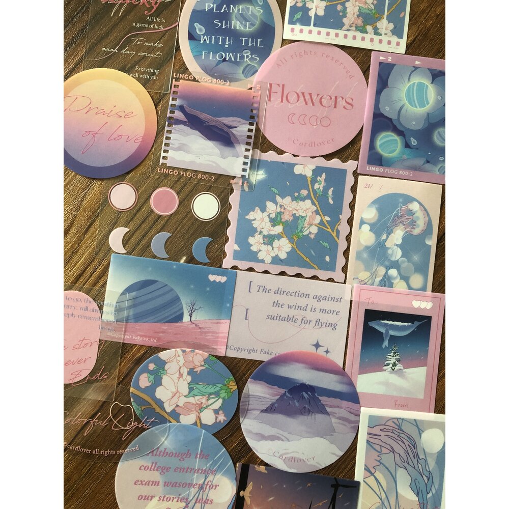 Dream Planets Pet Sticker Seti | Bullet Journal Malzemeleri