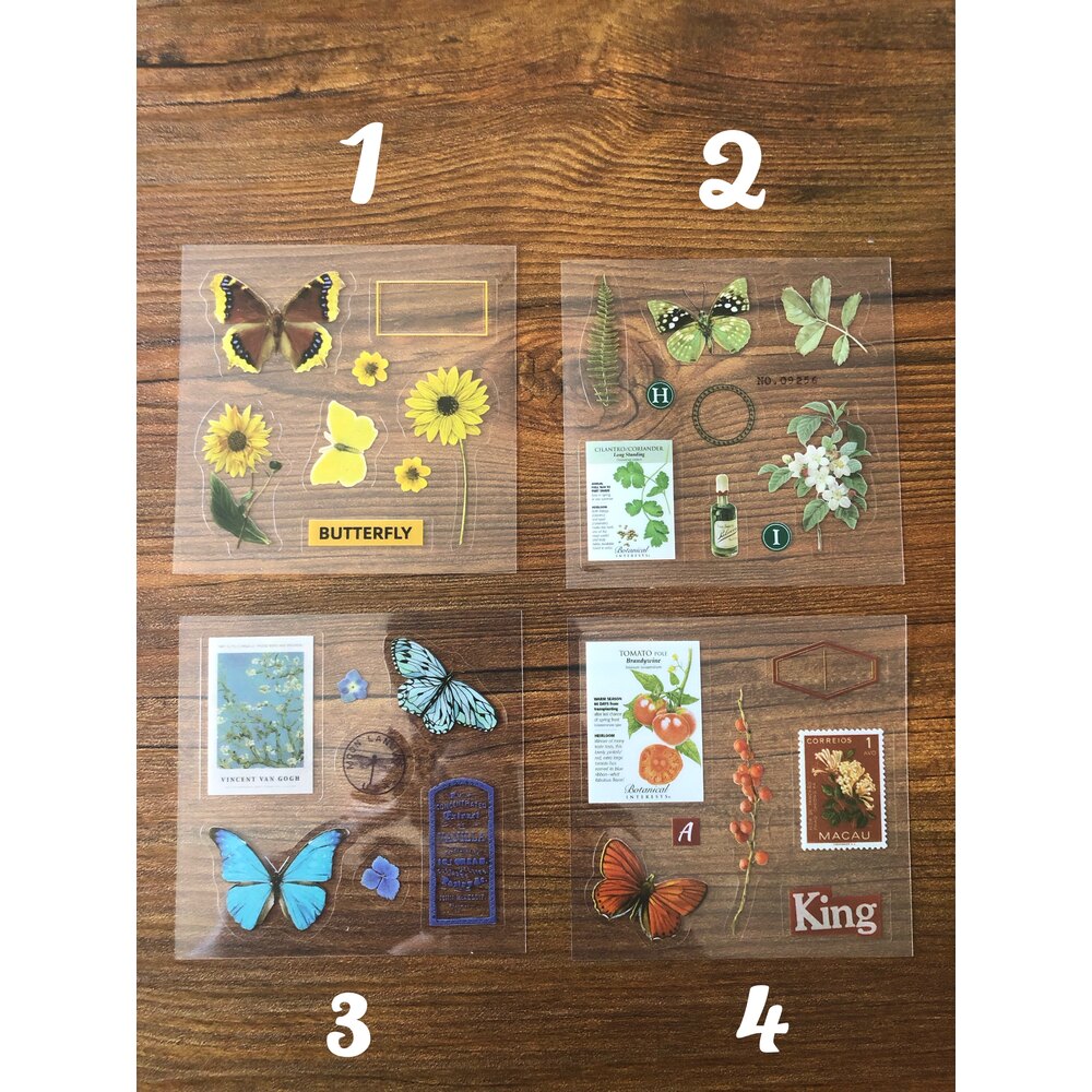 Colourful Butterfly Mini Pet Sticker Sheets | Bullet Journal Malzemeleri
