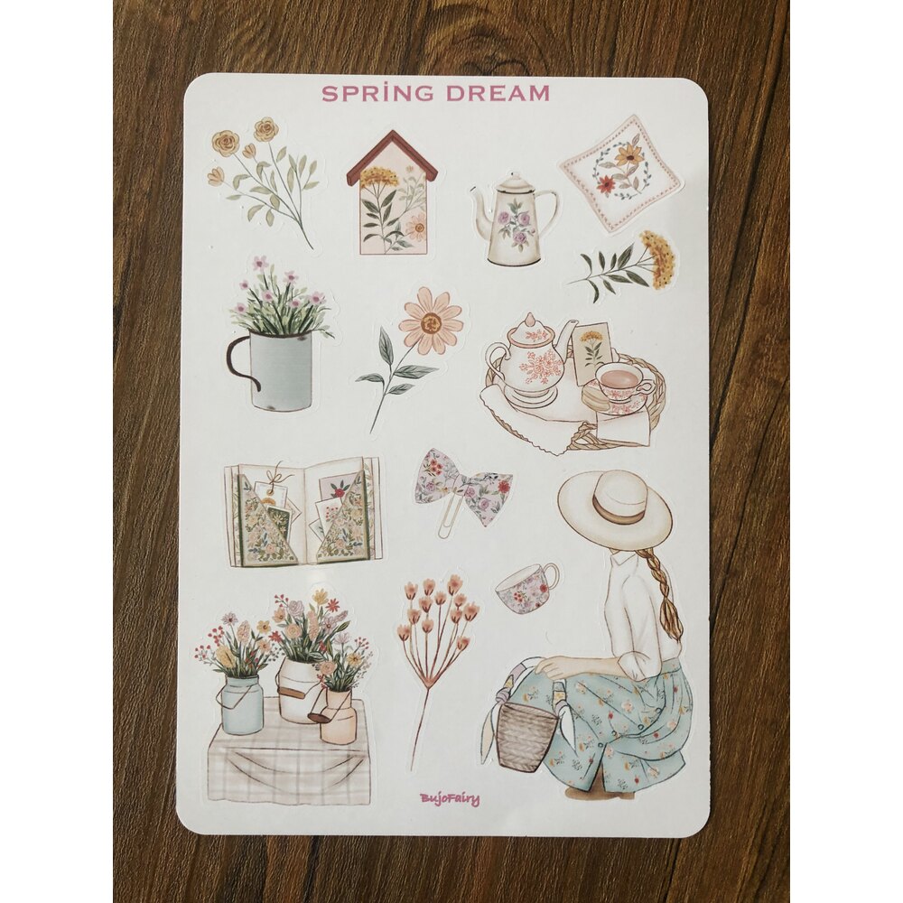 Spring Dream Sticker Sayfası | Bullet Journal Malzemeleri
