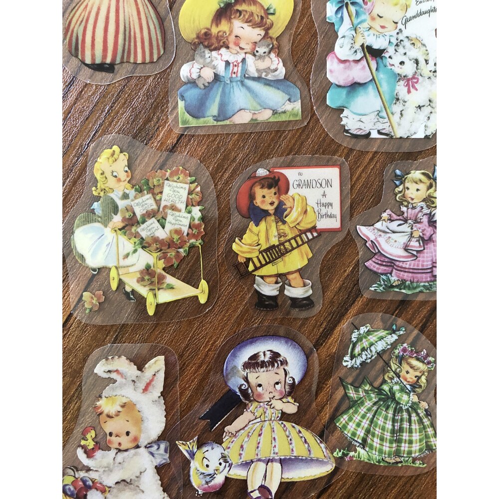 Vintage Doll Pet Stickers | Bullet Journal Malzemeleri