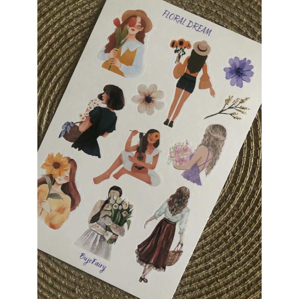 Floral Dream Sticker Sayfası | Bullet Journal Malzemeleri