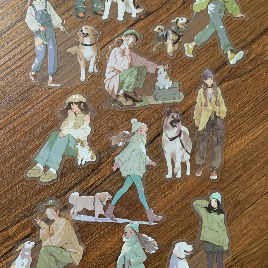 Winter with My Sweet Friends Pet Stickers | Bullet Journal Malzemeleri