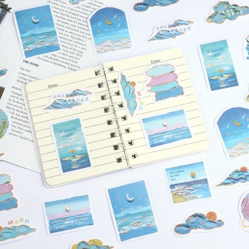 Dream Sky Sticker Box (Yağlıboya görünümlü) | Bullet Journal Malzemeleri