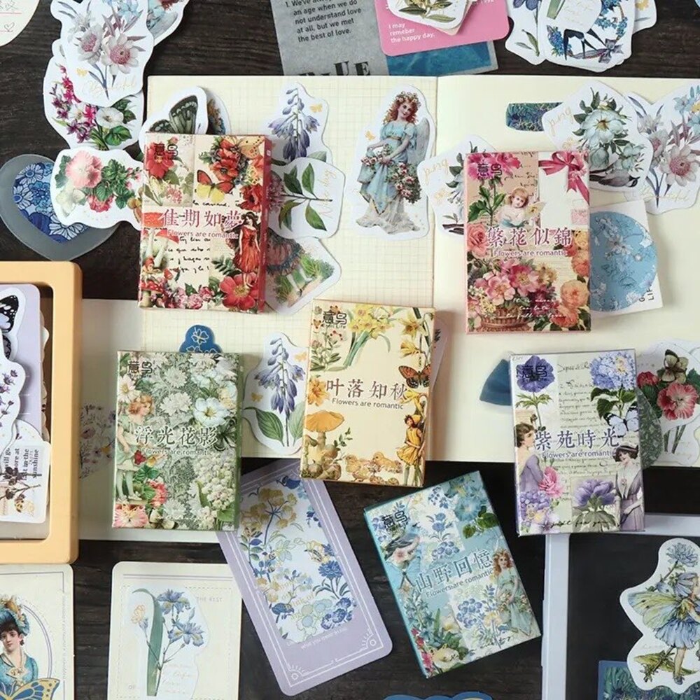 Vintage Floral Sticker Boxes | Bullet Journal Malzemeleri