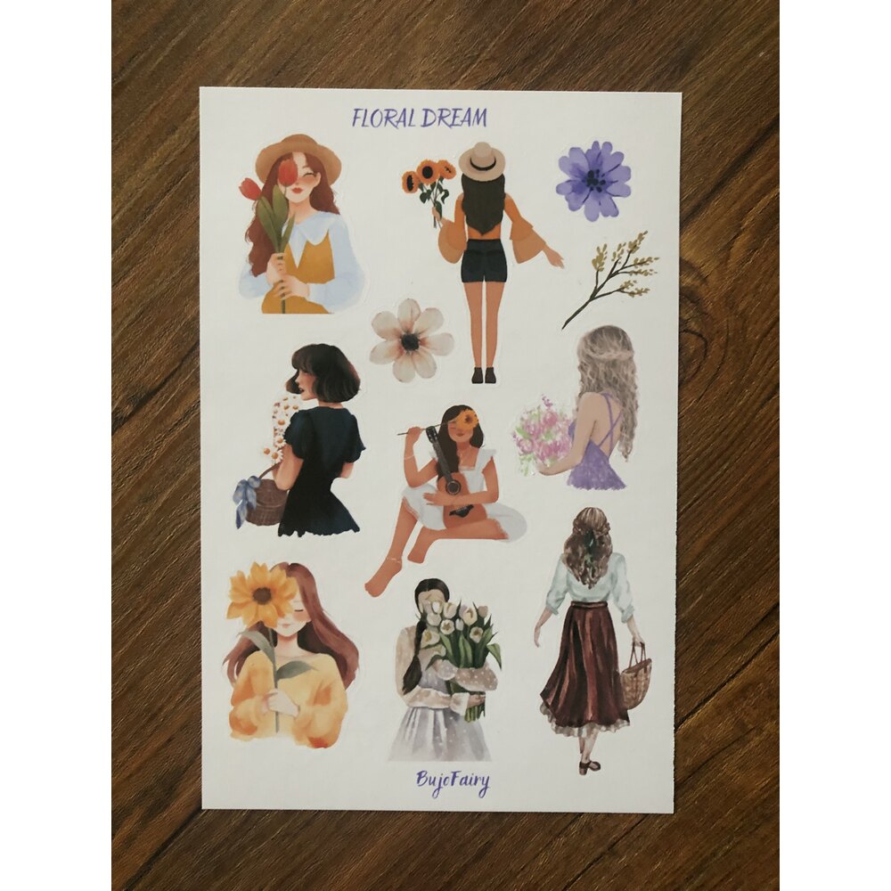 Floral Dream Sticker Sayfası | Bullet Journal Malzemeleri