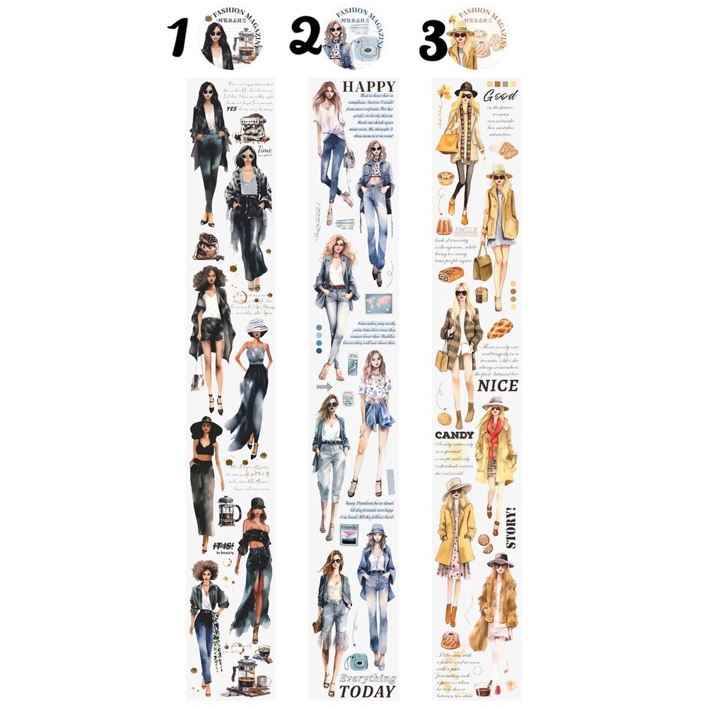 Spring Fashion Girls Pet Bantlar/1 döngü | Bullet Journal Malzemeleri