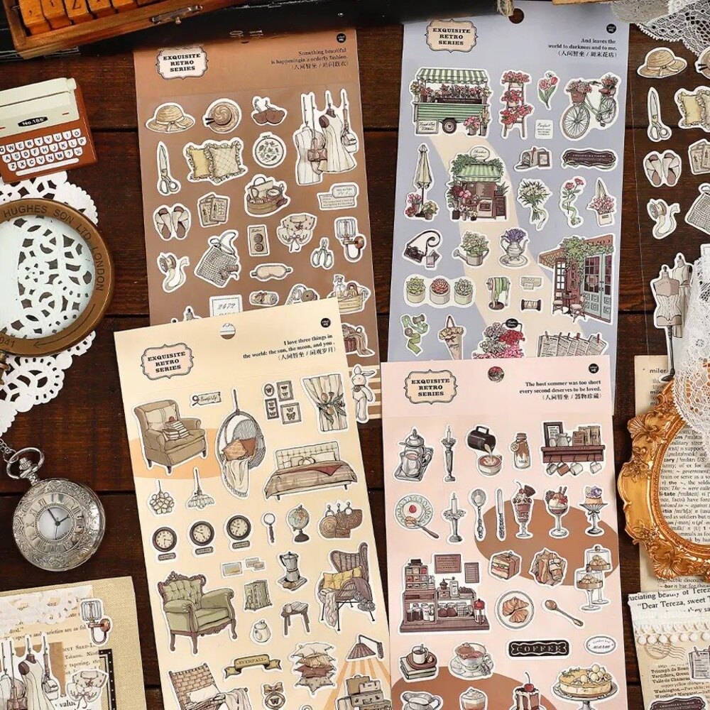 Memories Retro Sticker Sheets | Bullet Journal Malzemeleri
