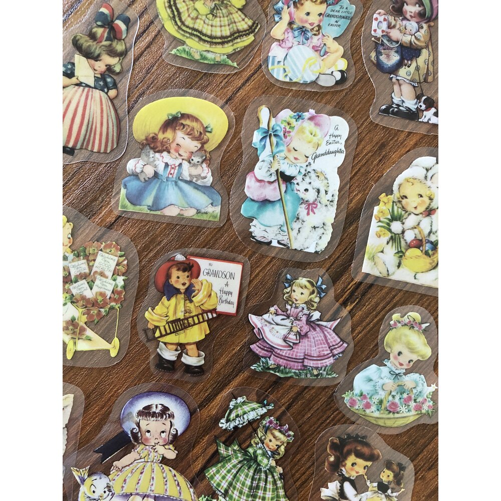 Vintage Doll Pet Stickers | Bullet Journal Malzemeleri