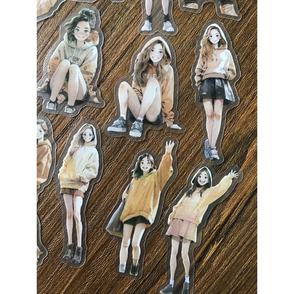 Hoodie Girls Pet Sticker Seti/ Anime Series | Bullet Journal Malzemeleri