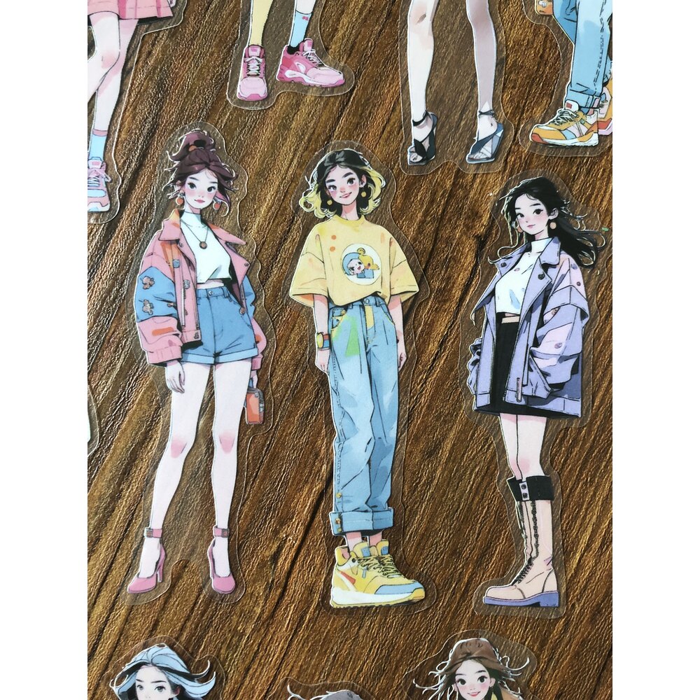 Colourful Girls Pet Stickers/Big Size | Bullet Journal Malzemeleri