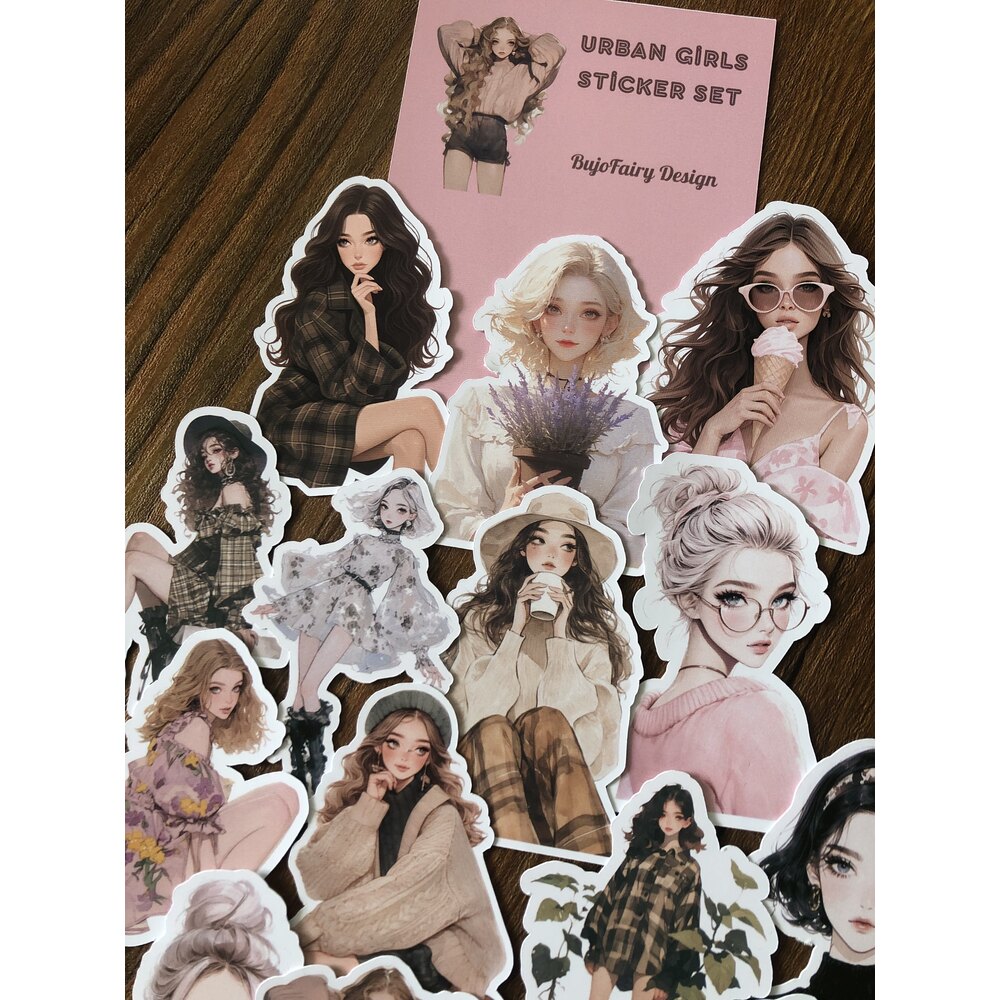 Urban Girls Anime Sticker Seti | Bullet Journal Malzemeleri