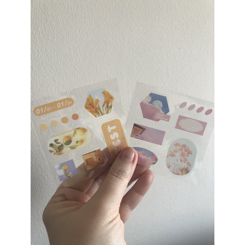 Colourful View Mini Pet Sticker Sheets | Bullet Journal Malzemeleri