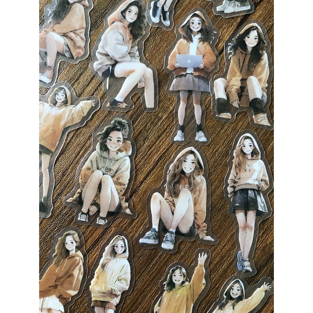 Hoodie Girls Pet Sticker Seti/ Anime Series | Bullet Journal Malzemeleri