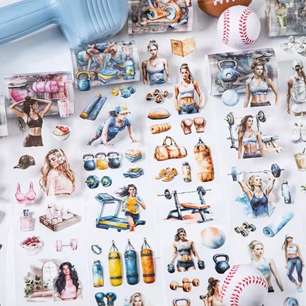 Sportive Girls Pre-cut Pet Bantlar/1 döngü | Bullet Journal Malzemeleri