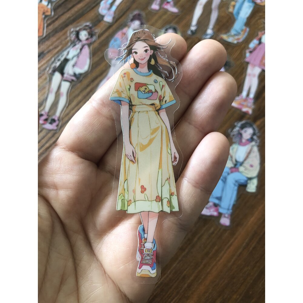 Colourful Girls Pet Stickers/Big Size | Bullet Journal Malzemeleri