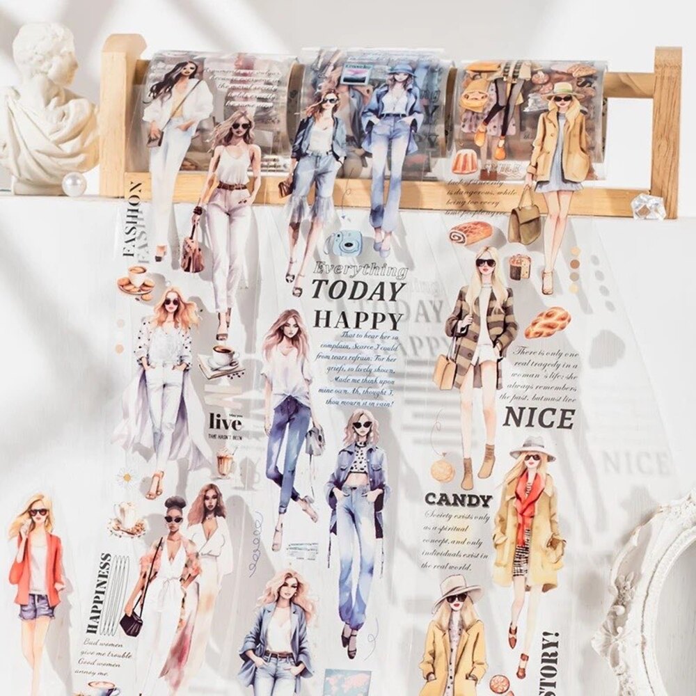 Spring Fashion Girls Pet Bantlar/1 döngü | Bullet Journal Malzemeleri