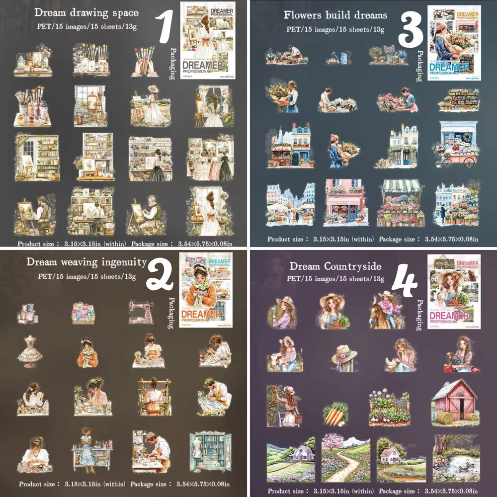 Dreamer Pet Sticker Packs | Bullet Journal Malzemeleri