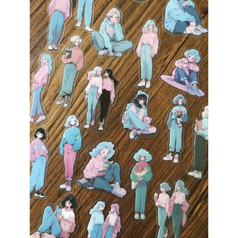 Pastel Girls Pet Stickers /Anime Serisi | Bullet Journal Malzemeleri