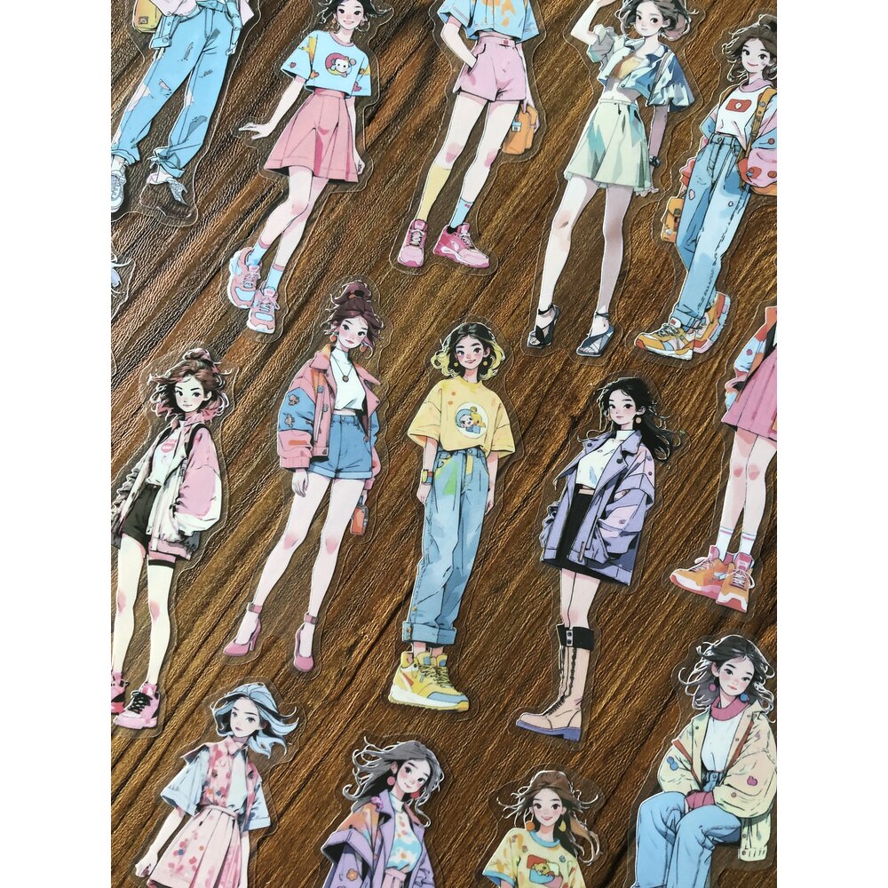 Colourful Girls Pet Stickers/Big Size | Bullet Journal Malzemeleri