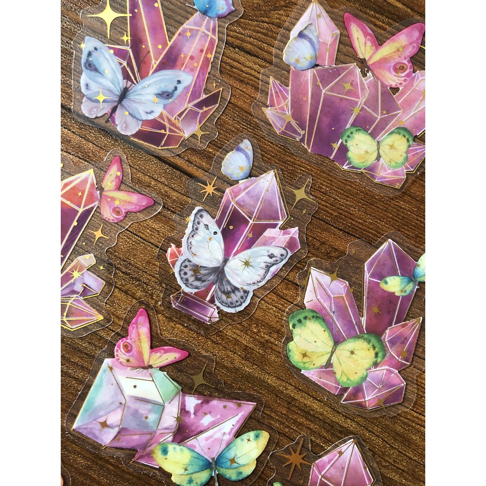 Dream Cyrstal/Butterfly Hologram Pet Sticker | Bullet Journal Malzemeleri