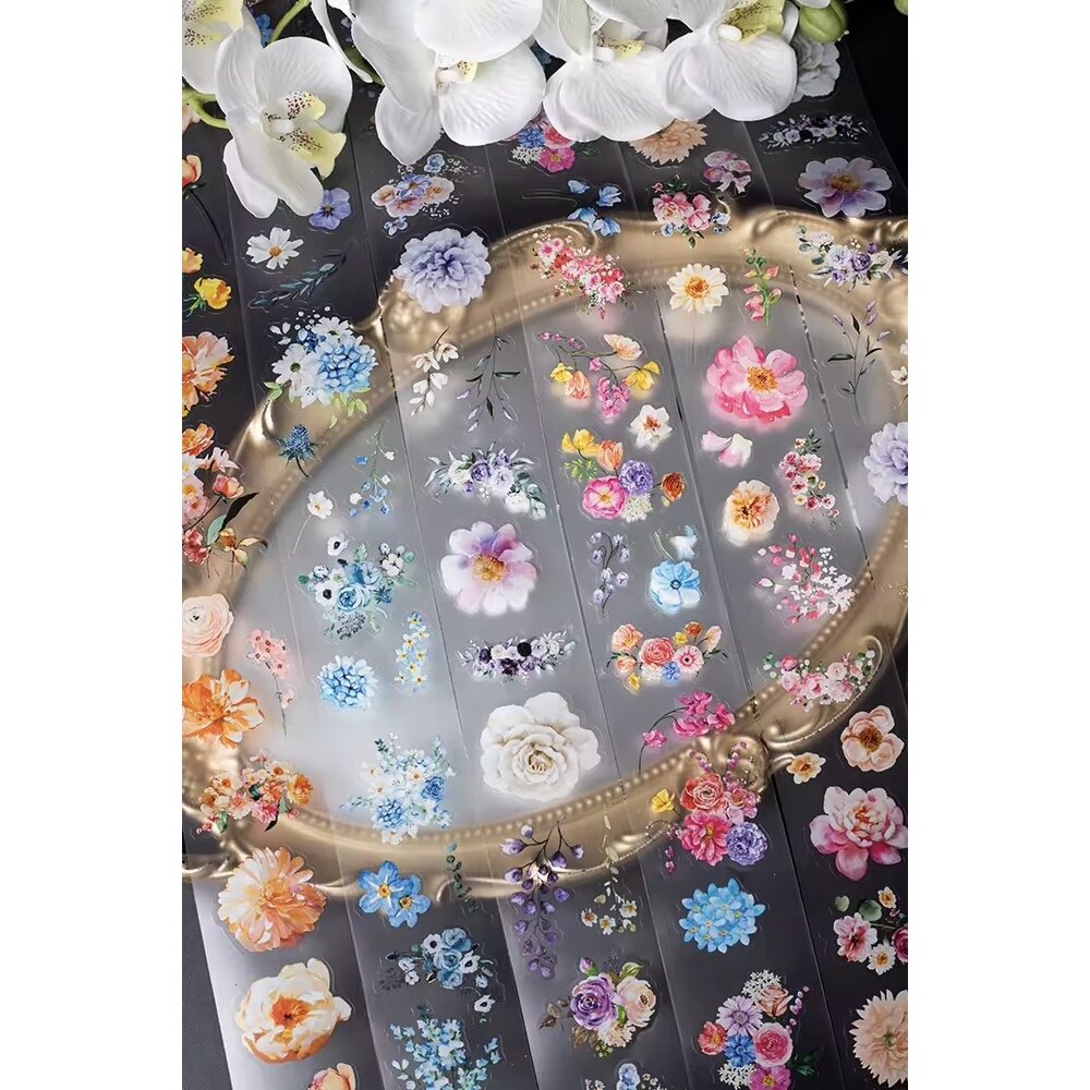 Floral Dream Pre-cut Pet Bantlar/Bütün Rulo | Bullet Journal Malzemeleri