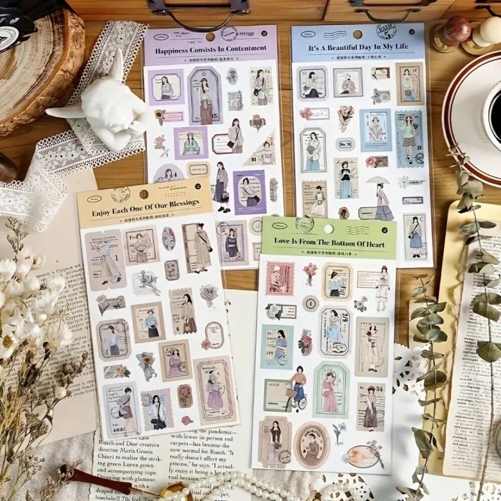 Lovely Girls Sticker Sheets | Bullet Journal Malzemeleri