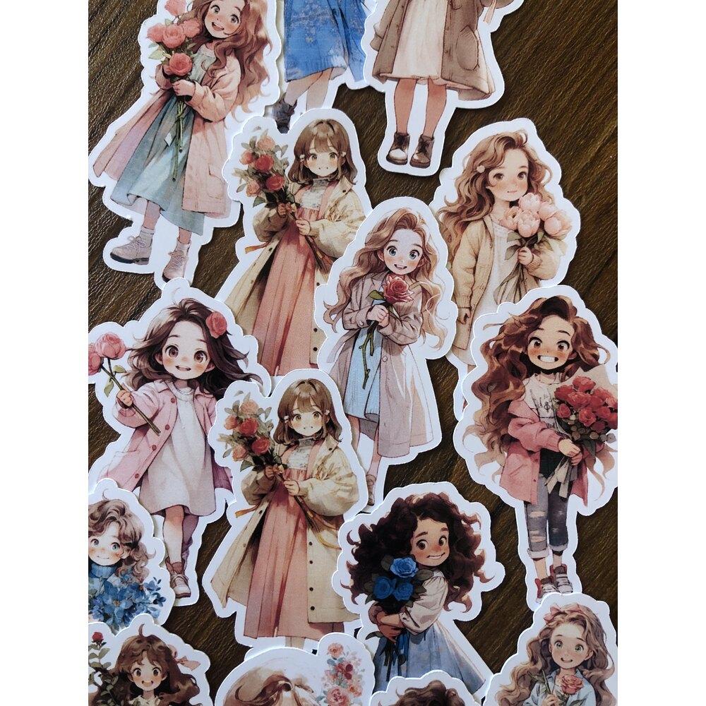 Floral Dolls Sticker Seti | Bullet Journal Malzemeleri