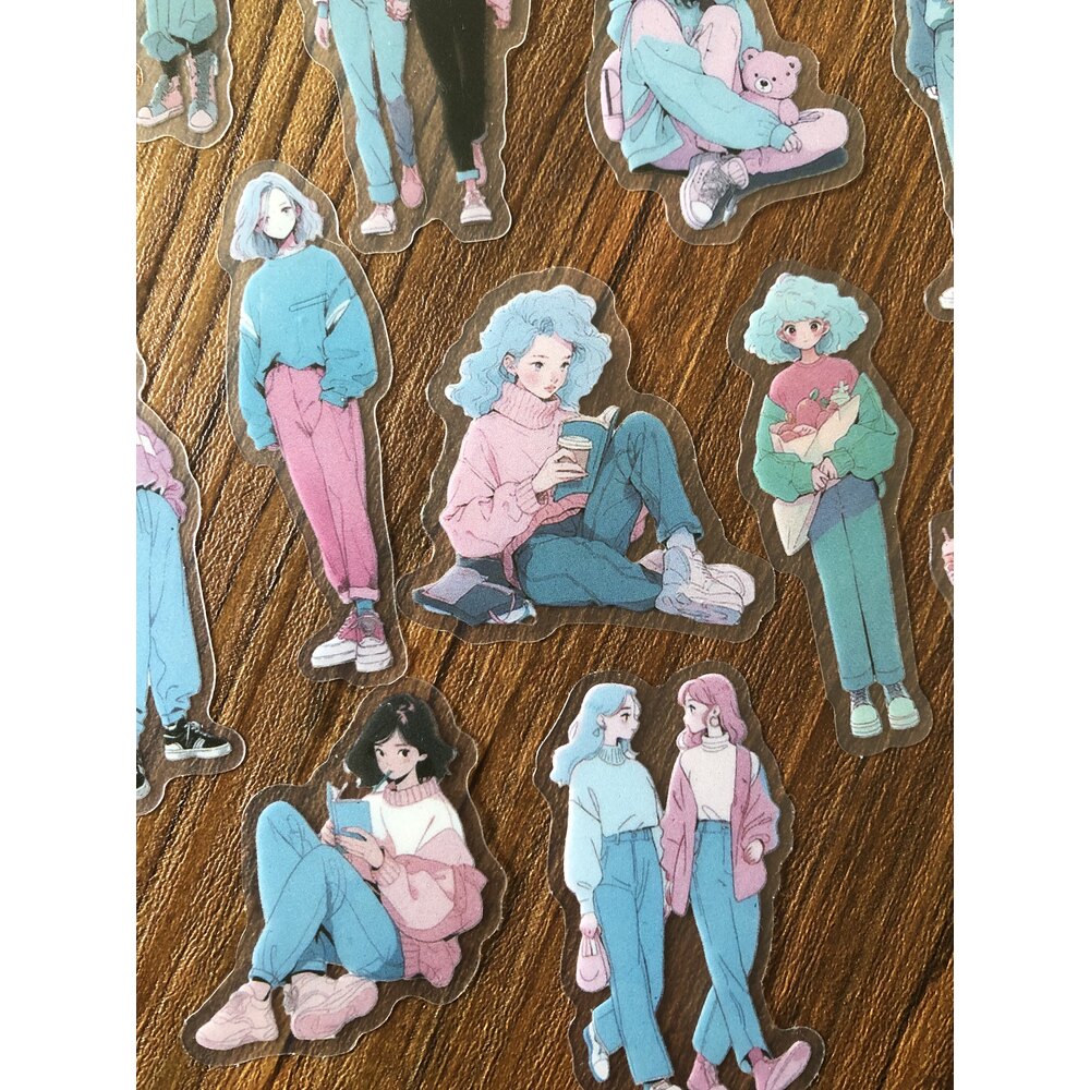 Pastel Girls Pet Stickers /Anime Serisi | Bullet Journal Malzemeleri