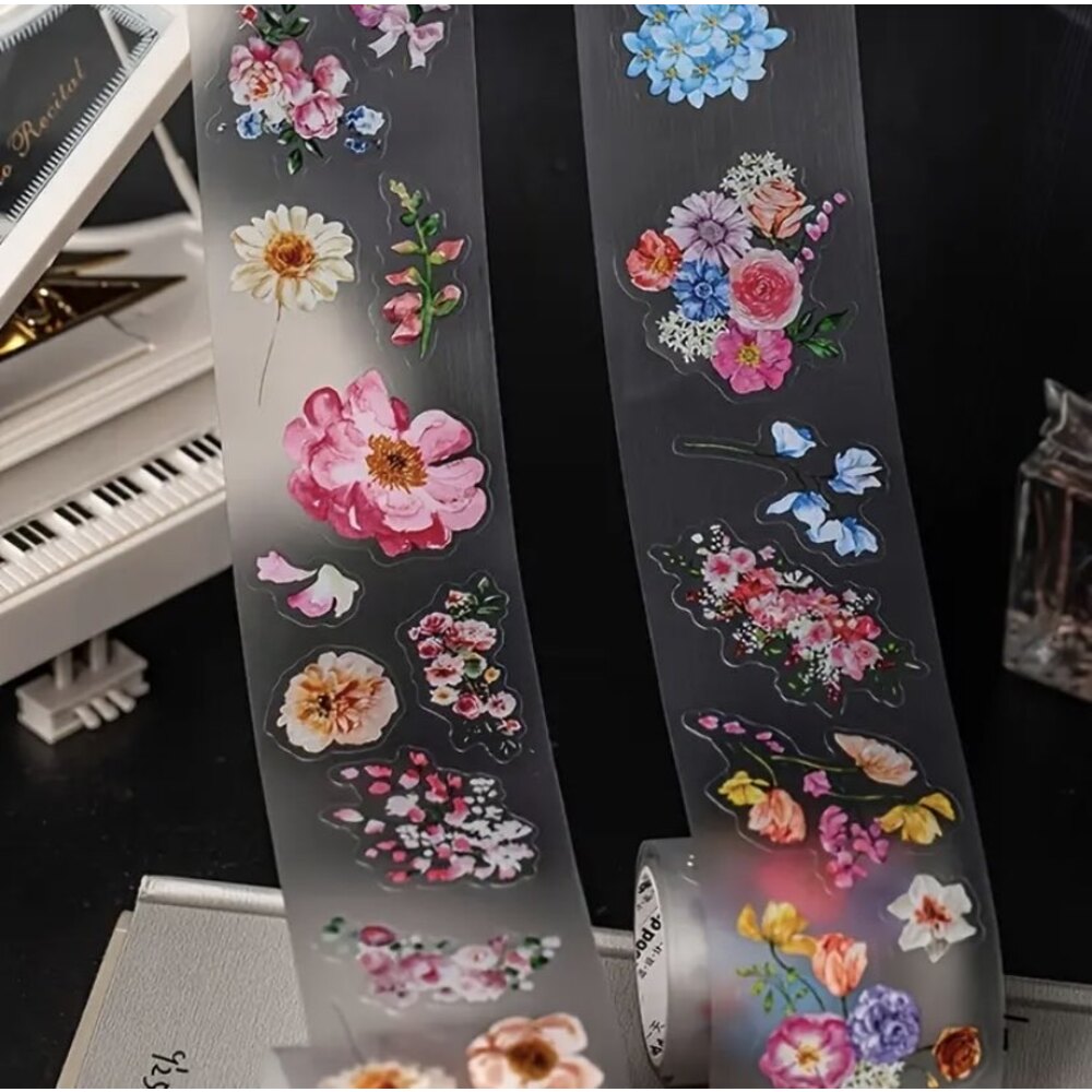 Floral Dream Pre-cut Pet Bantlar/Bütün Rulo | Bullet Journal Malzemeleri