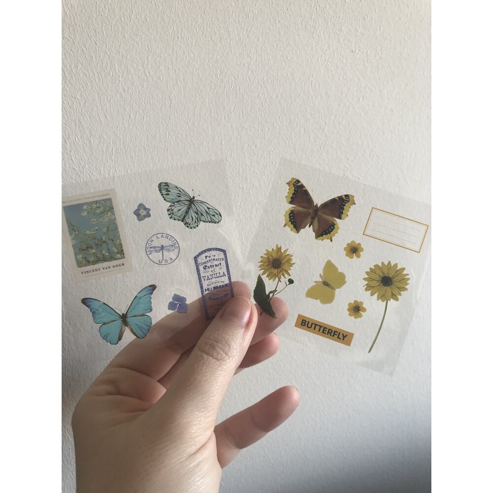 Colourful Butterfly Mini Pet Sticker Sheets | Bullet Journal Malzemeleri