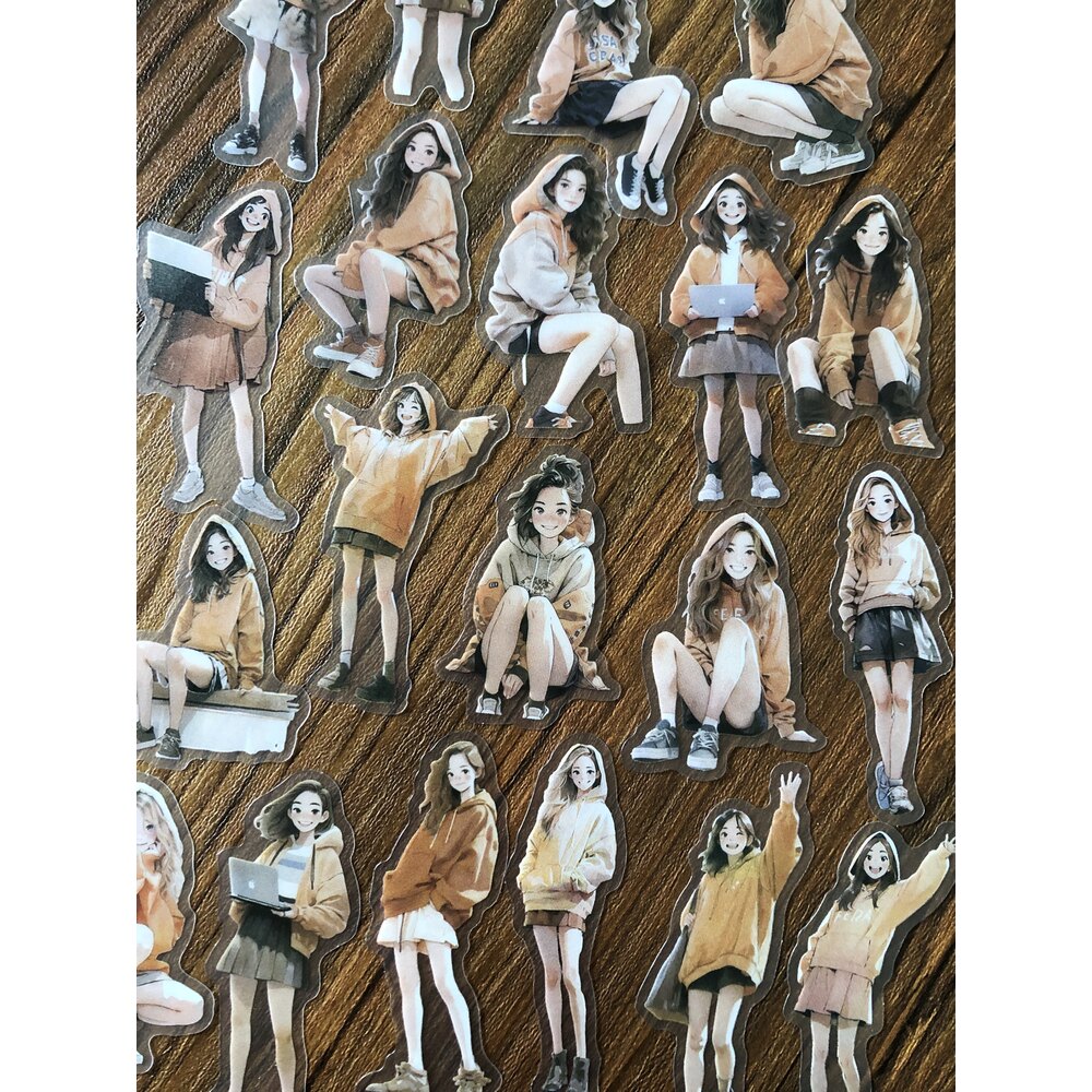 Hoodie Girls Pet Sticker Seti/ Anime Series | Bullet Journal Malzemeleri