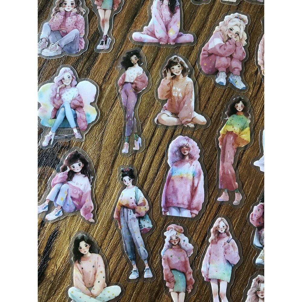 Colourful Girls Pet Sticker Seti/Anime Series | Bullet Journal Malzemeleri