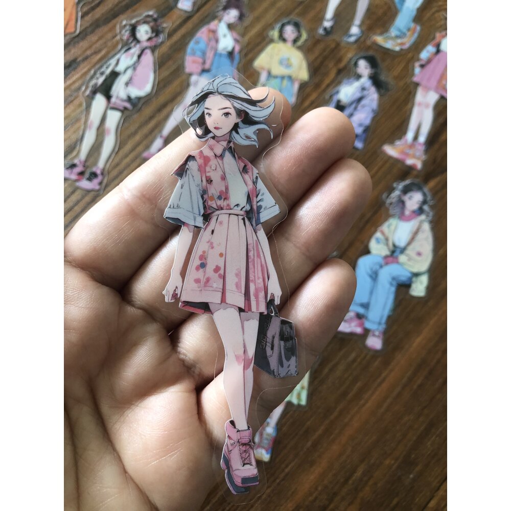 Colourful Girls Pet Stickers/Big Size | Bullet Journal Malzemeleri