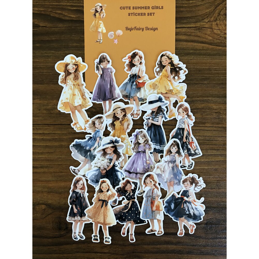 Cute Summer Girls Sticker Seti | Bullet Journal Malzemeleri