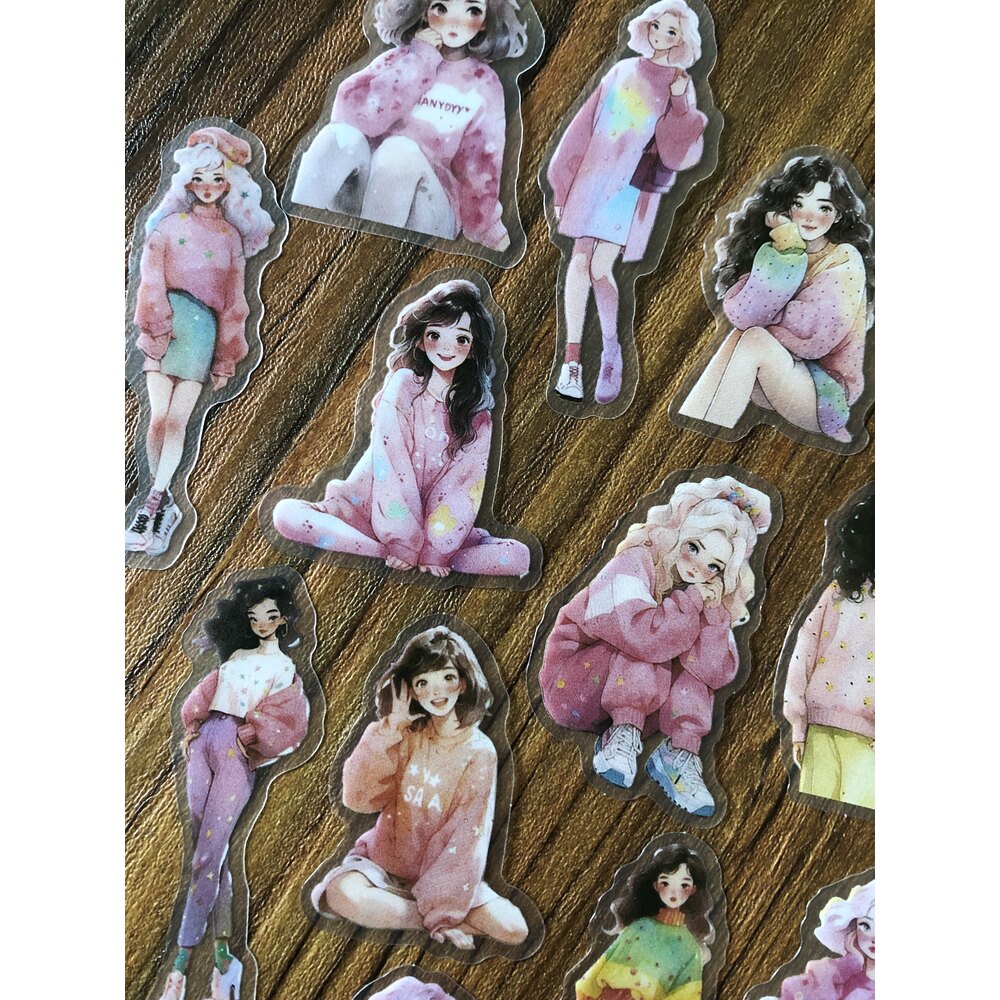 Colourful Girls Pet Sticker Seti/Anime Series | Bullet Journal Malzemeleri