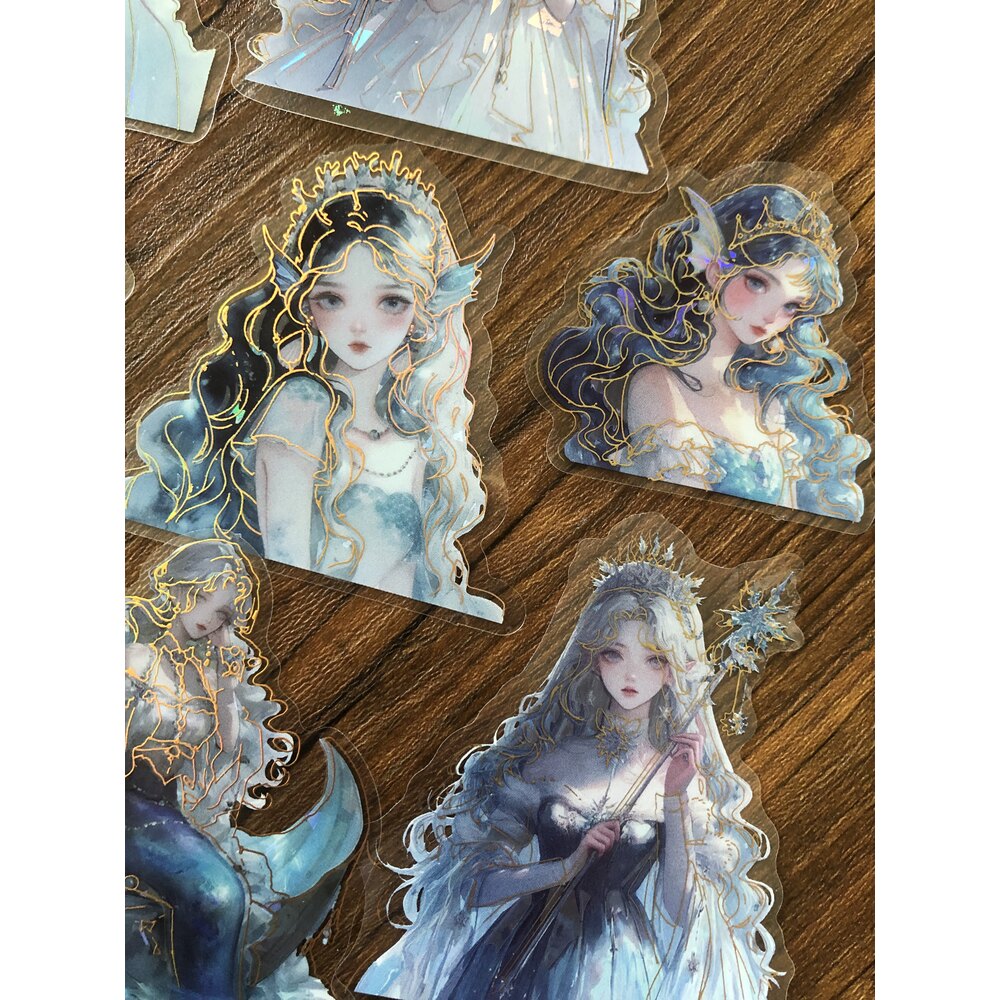 Blue Mermaid Holografik Pet Stickers | Bullet Journal Malzemeleri