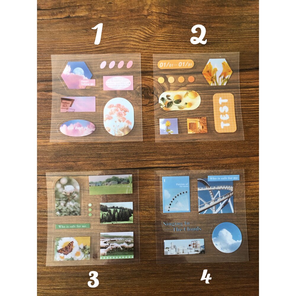 Colourful View Mini Pet Sticker Sheets | Bullet Journal Malzemeleri