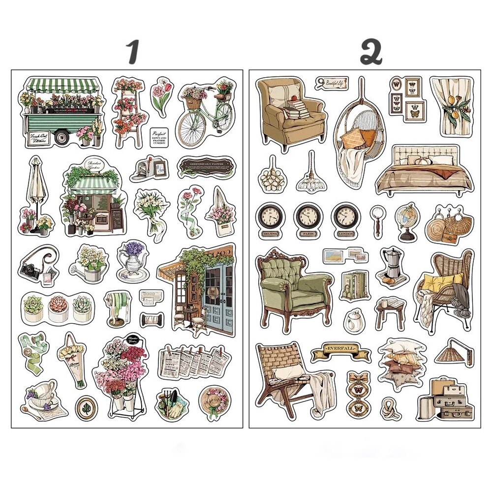 Memories Retro Sticker Sheets | Bullet Journal Malzemeleri