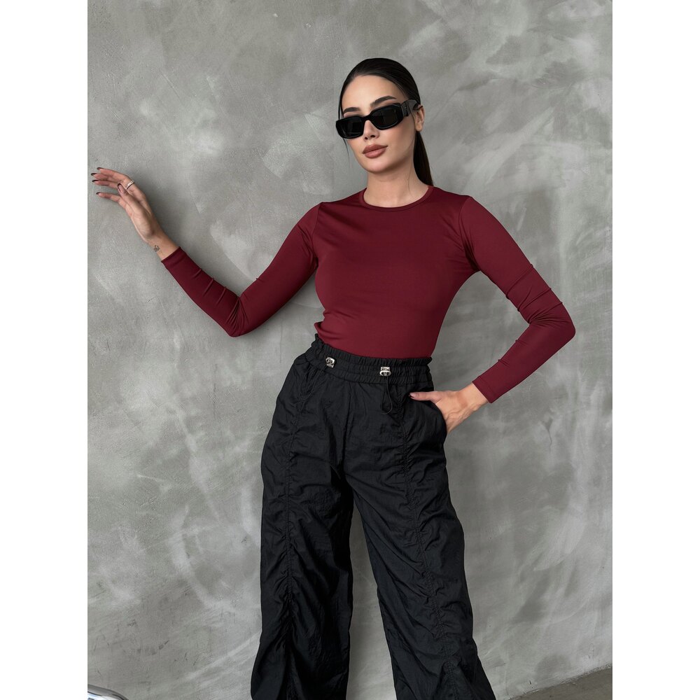 Uzun Kol Crop Bordo