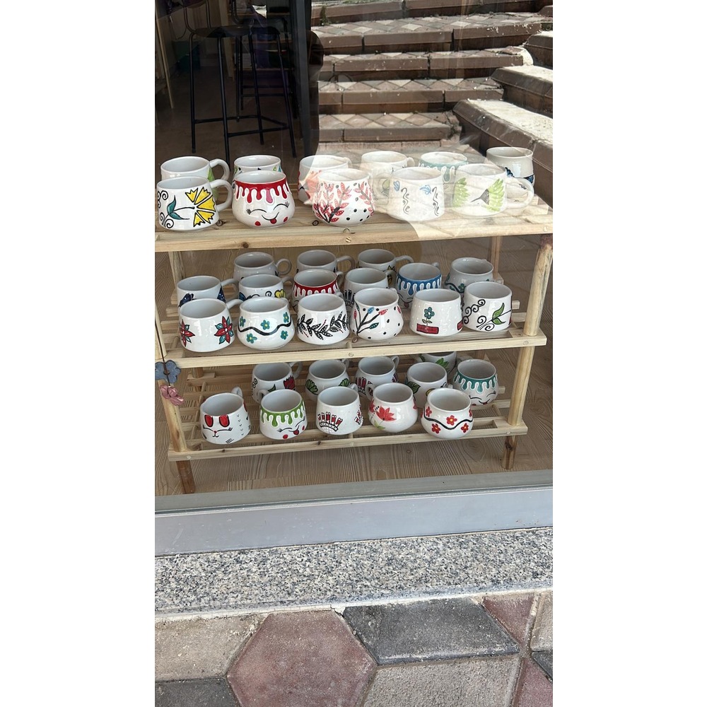 Gül Desenli El Yapımı Fincan