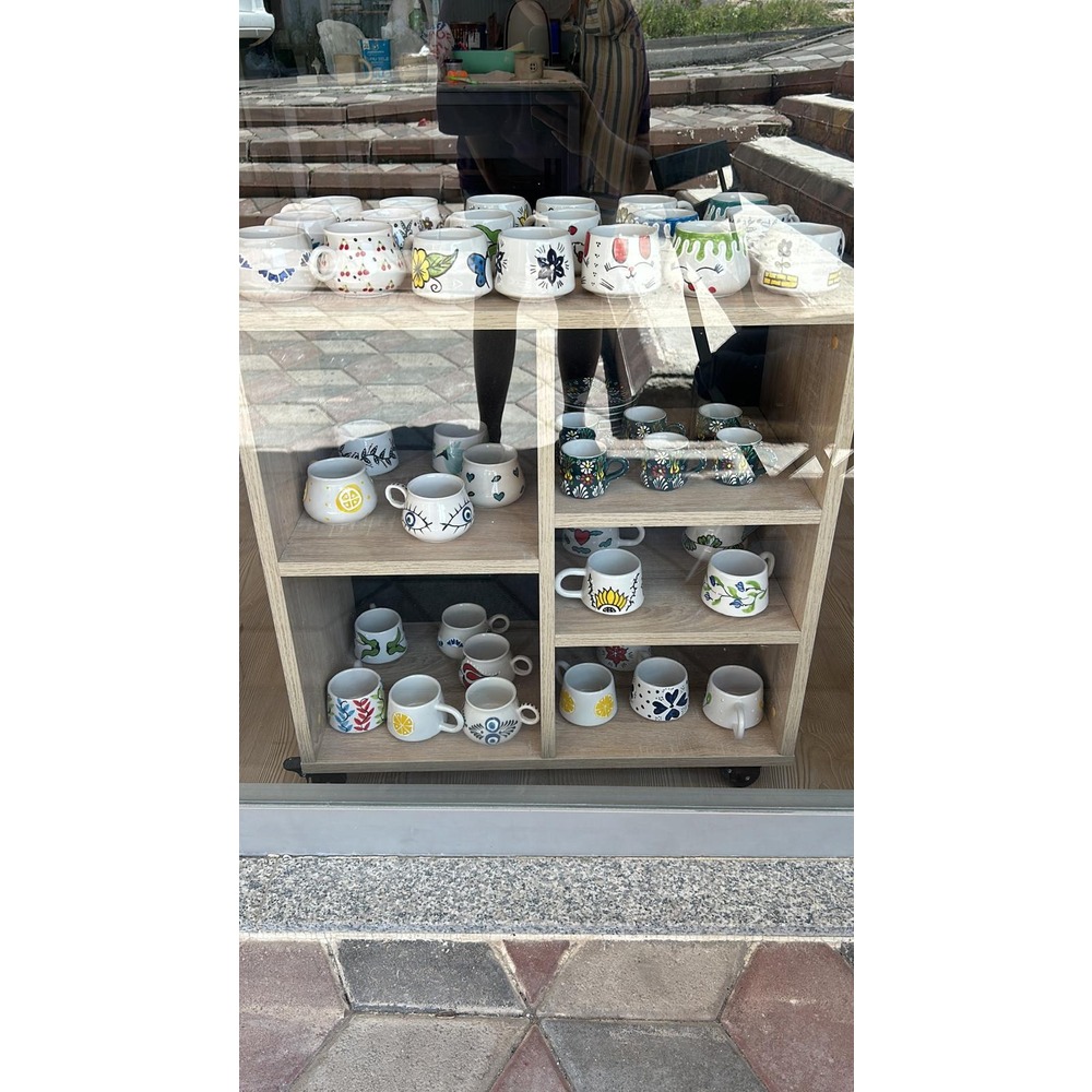 Yonca Desenli El Yapımı Fincan 