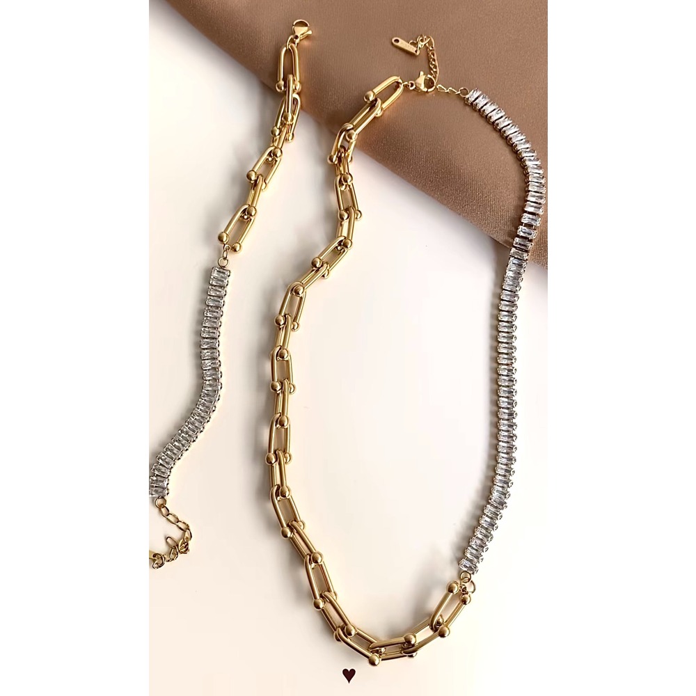  Tiffany Model Taşlı Gold Kolye