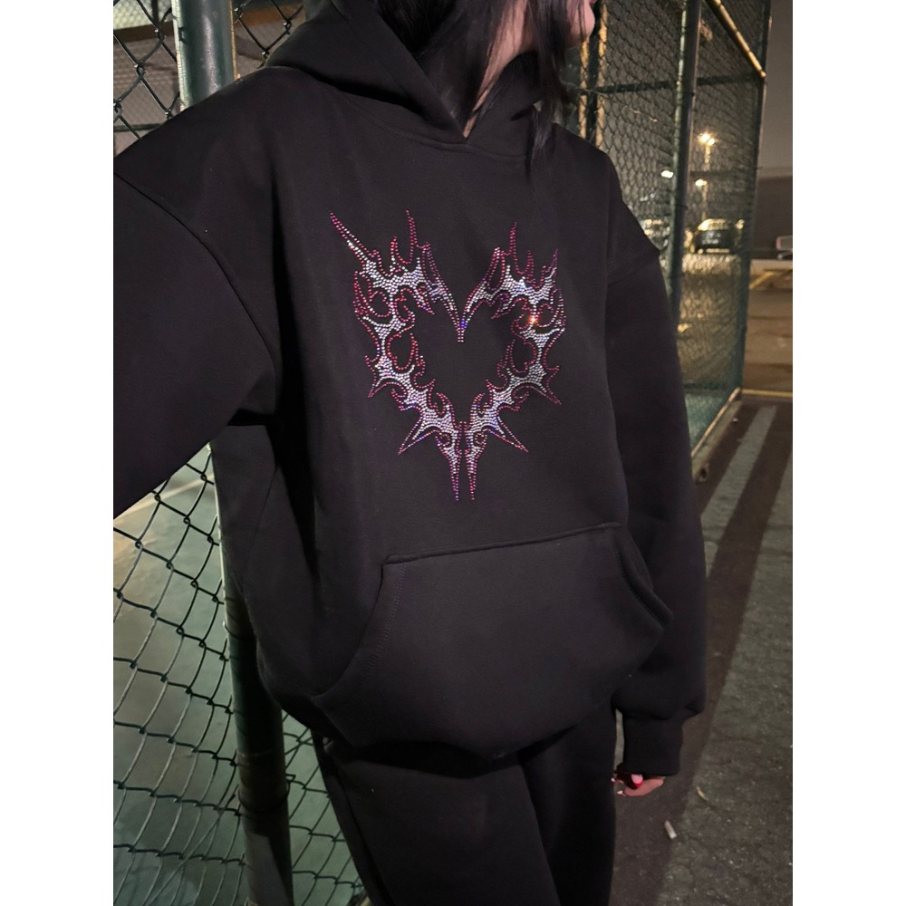 Crystalline Burning Heart Hoodie