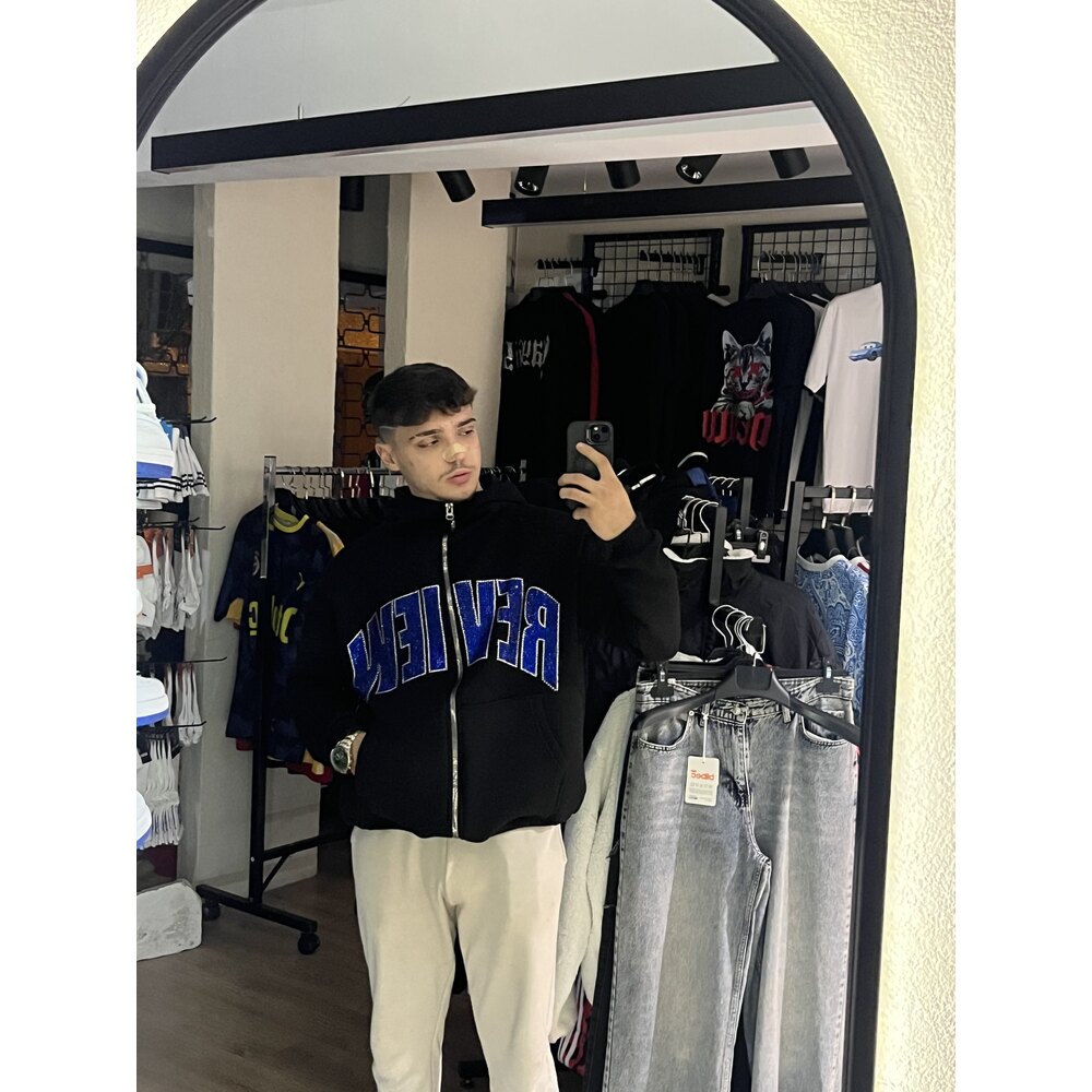 BLUE REVİEW ZİP HOODİE