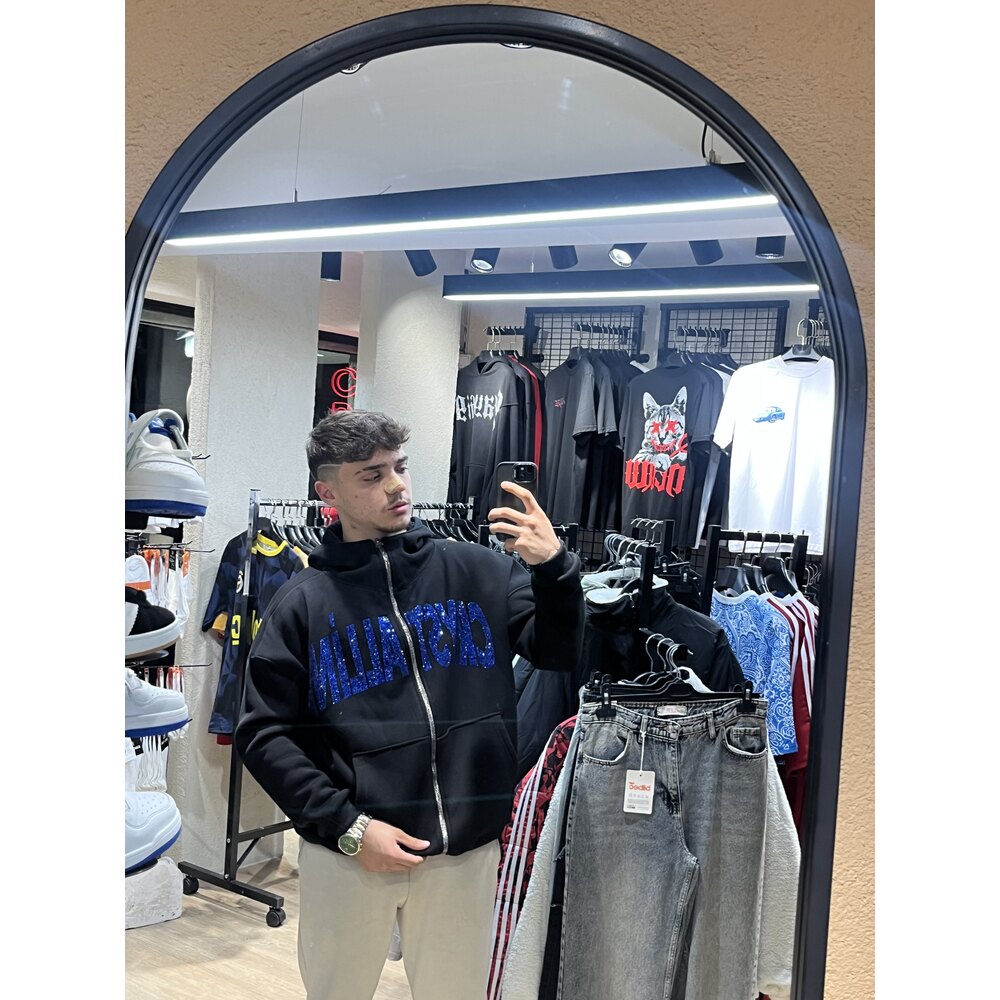 BLUE CRYSTALLİNE ZİP HOODİE