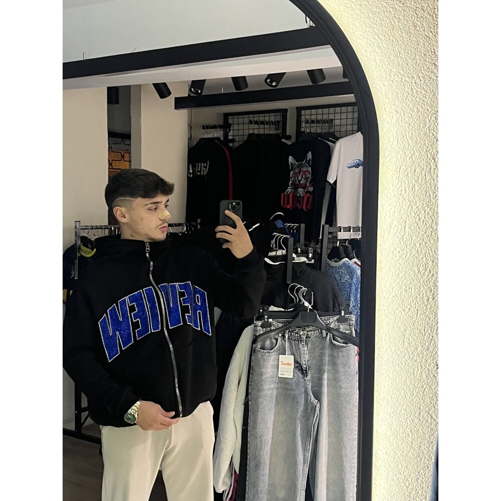 BLUE REVİEW ZİP HOODİE