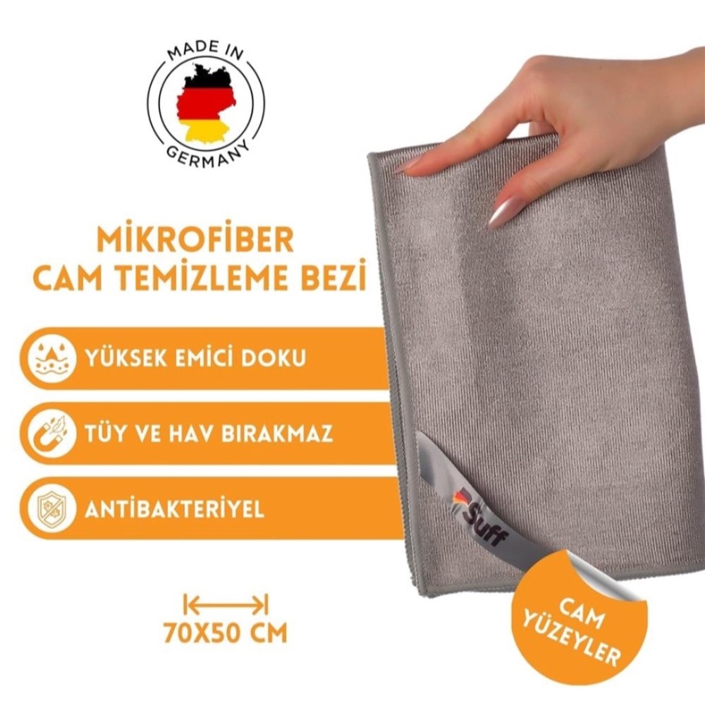 Suff Tulpe Cam Temizleme Bezi 70x50 — görsel 3