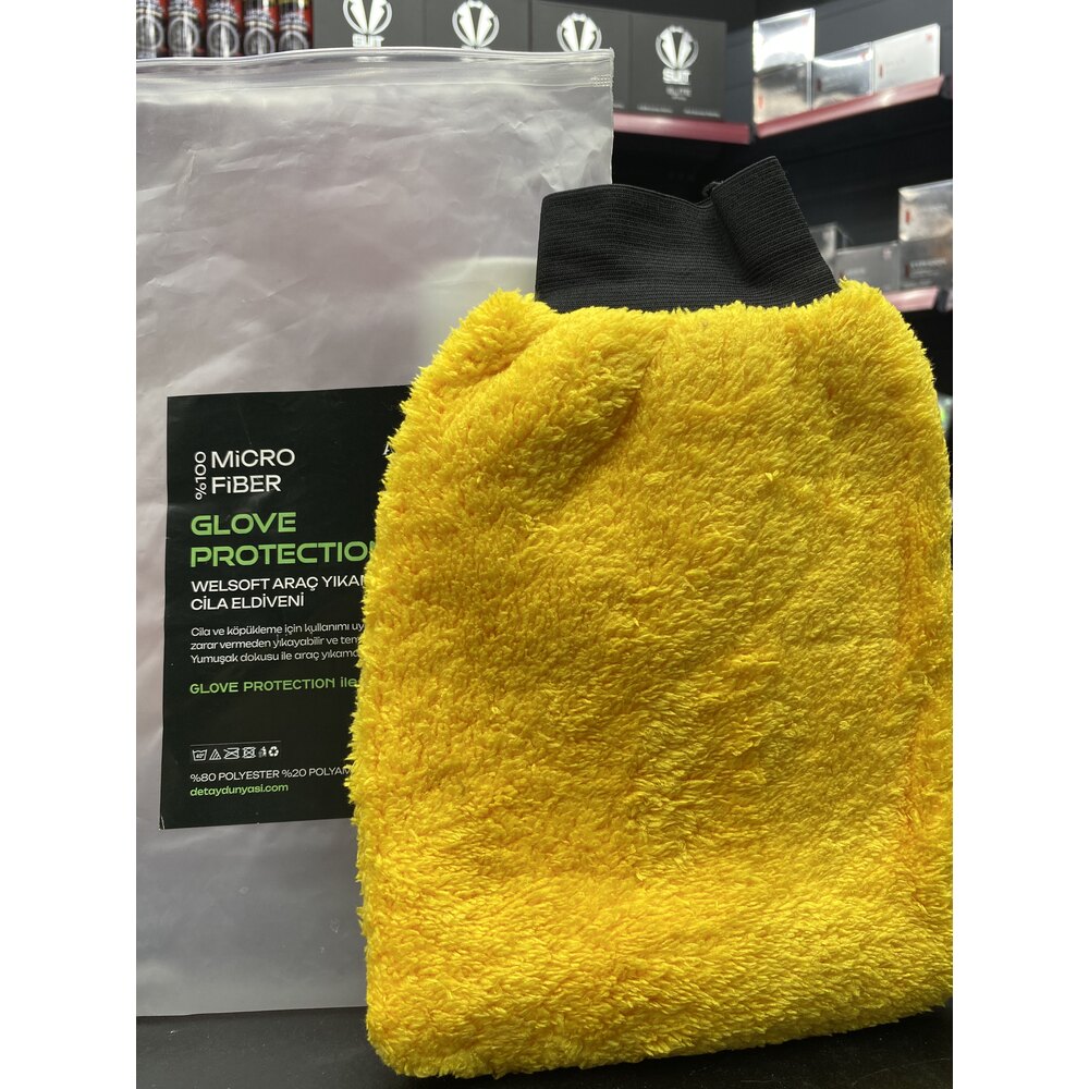 GLOVE PROTECTION Oto & Ev Yıkama Ve Cila Eldiveni Mikrofiber Araç Yıkama Eldiveni