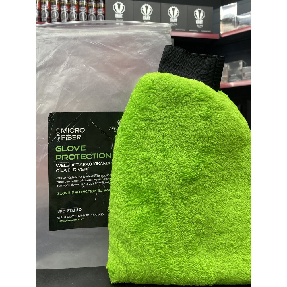 GLOVE PROTECTION Oto & Ev Yıkama Ve Cila Eldiveni Mikrofiber Araç Yıkama Eldiveni