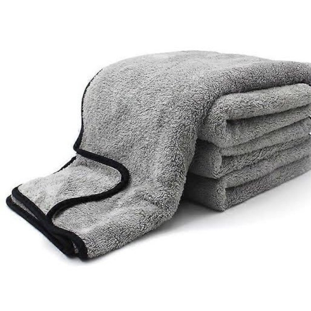 Siyah Şeritli Araba Yıkama Havlusu Mikrofiber Havlu